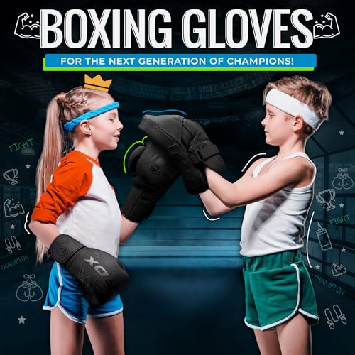 Kids Boxing Gloves Muay Thai Leather Training Mitt I4844