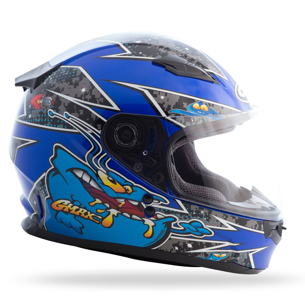 Full Face Alien Helmet Black/Blue N6639