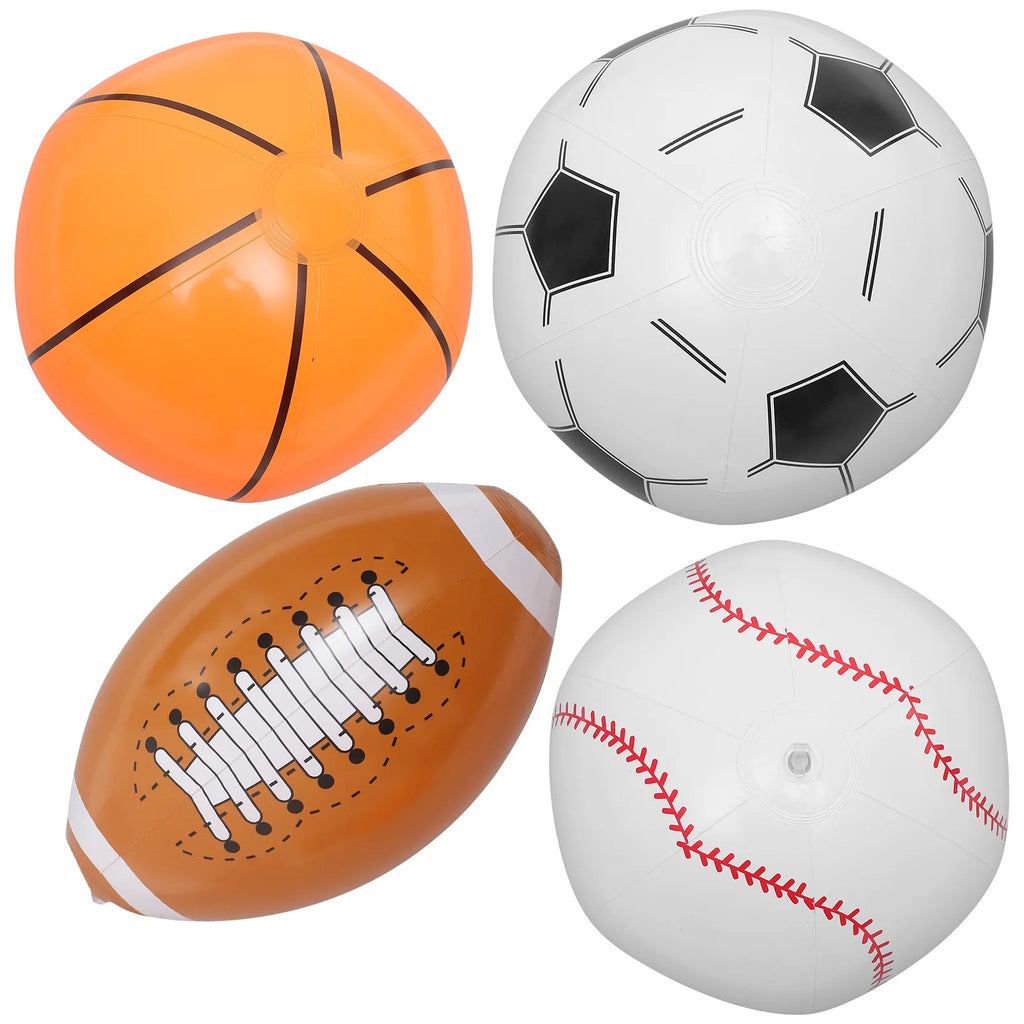 16 Pcs Inflatable Beach Ball Basketball Baseball Football Toys Q46288