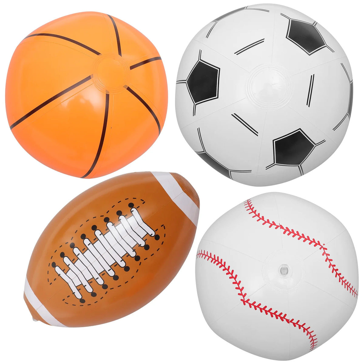 16 Pcs Inflatable Beach Ball Basketball Baseball Football Toys Q46288