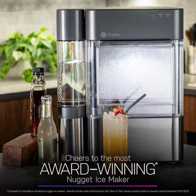 24 lb Portable Nugget Ice Maker in Black Stainless Q6217