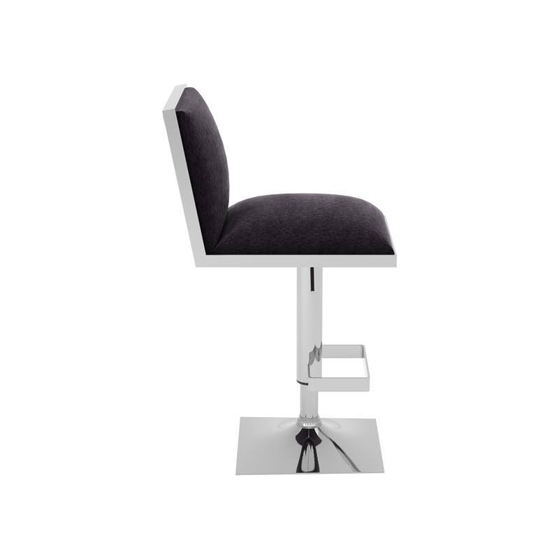 Black Fabric Swivel Bar Stool with Metal Base O5213
