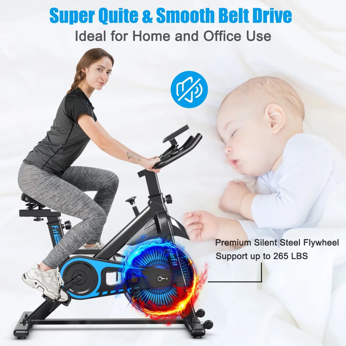 Indoor Cycling Stationary Bike Belt Drive Adjustable Resistance H589