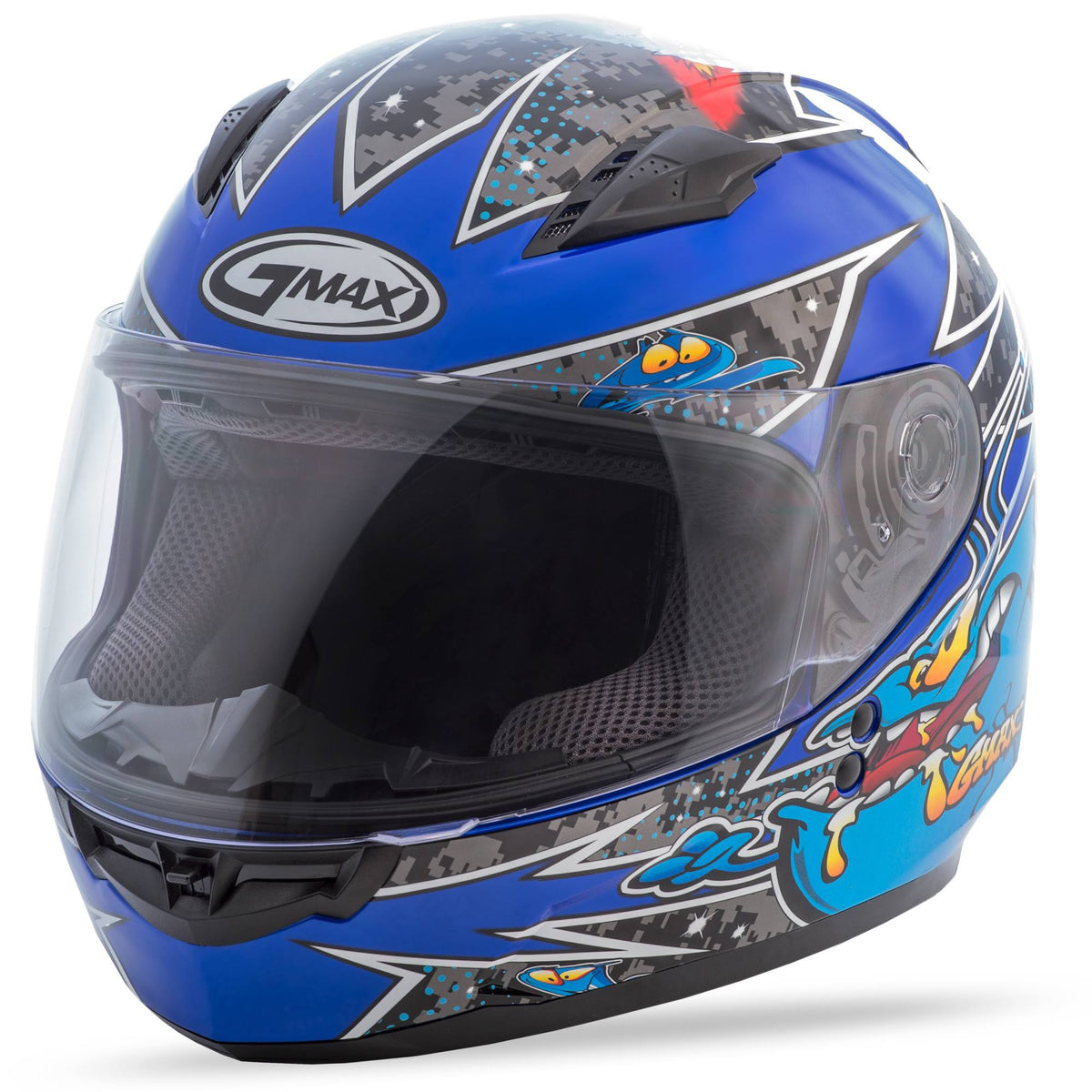 Full Face Alien Helmet Black/Blue N6639