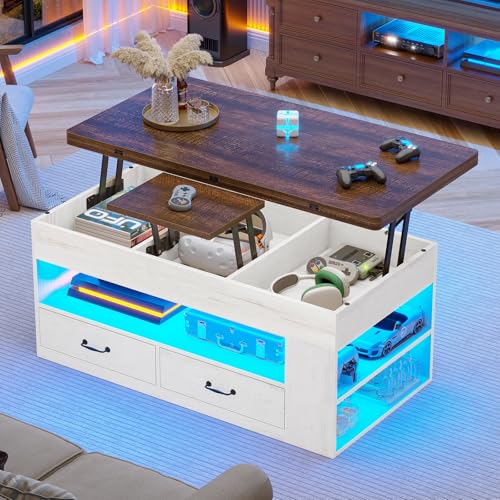 Lift Top Coffee Table with Storage and Drawers O9222