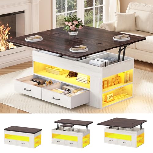 Lift Top Coffee Table with Storage and Drawers O9222