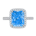 Radiant Cut 8*10mm Zircon Engagement Rings S925 Sterling Silver G63763
