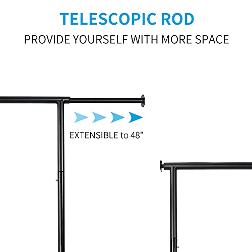 Black Rolling Clothing Garment Rack with Lockable Wheels H51512