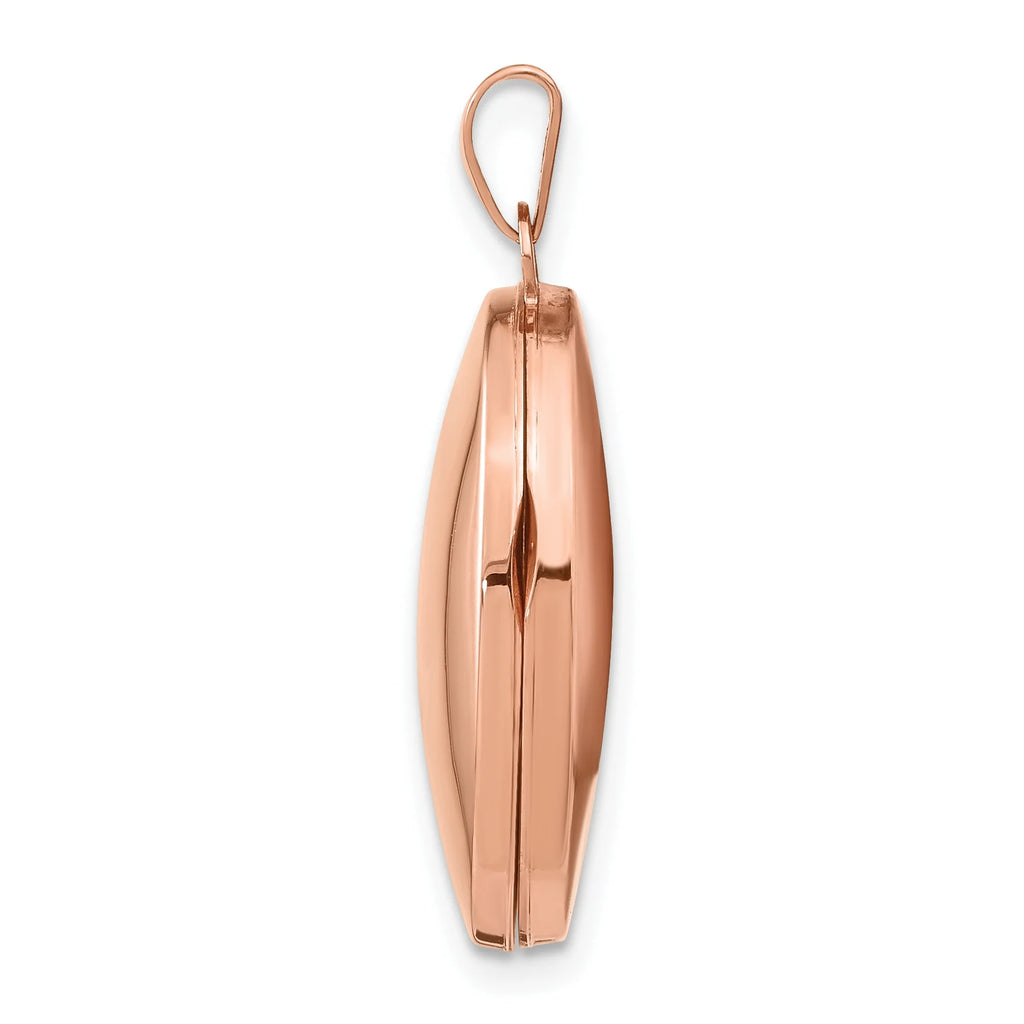 14k Rose Gold Oval Locket Charm Pendant M4047