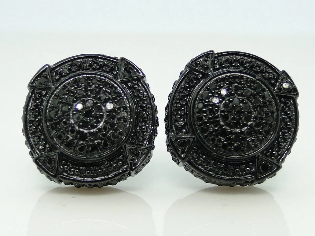 Black 3D Pave Diamond Earrings X918530