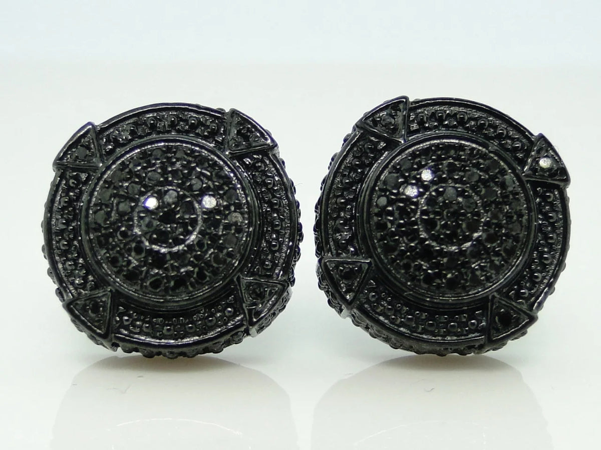Black 3D Pave Diamond Earrings X918530