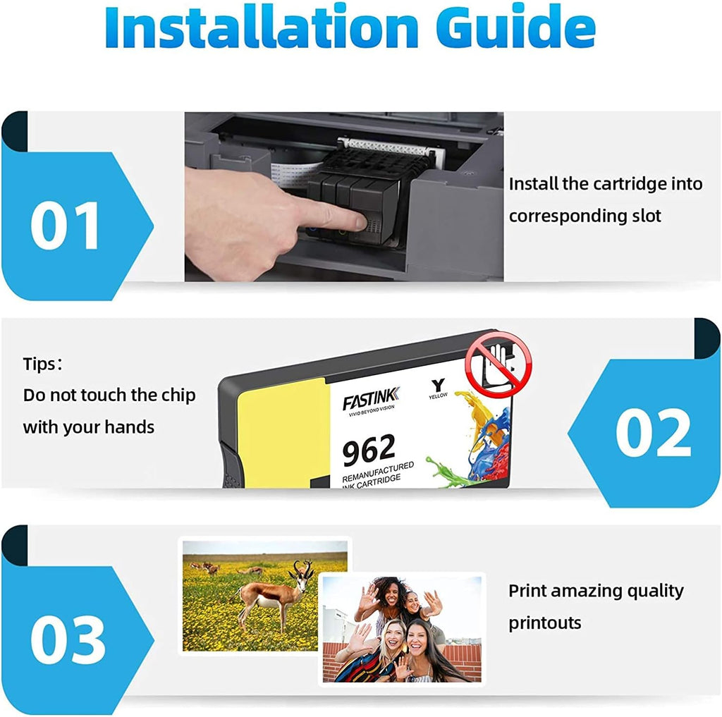 HP 962XL Ink Cartridges Combo Pack Black C/M/Y Pack of 2 V45950