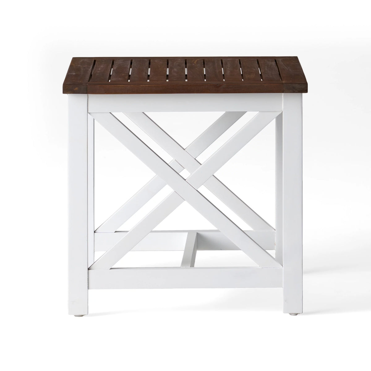 White Dark Oak Acacia Wood End Table X377