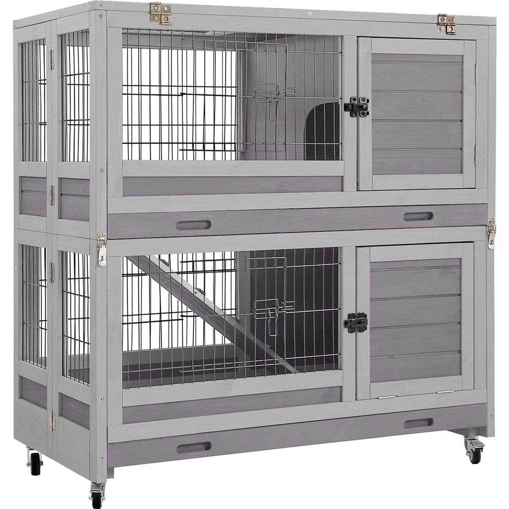 Wooden Rabbit Hutch with Folding Design E338
