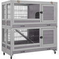 Wooden Rabbit Hutch with Folding Design E338