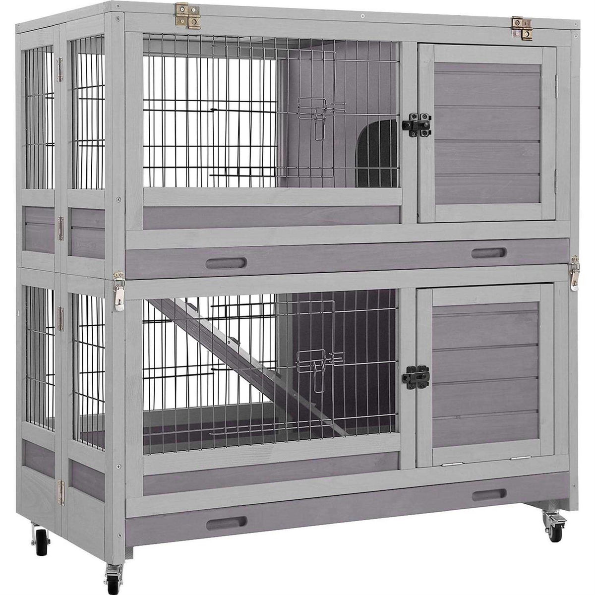 Wooden Rabbit Hutch with Folding Design E338