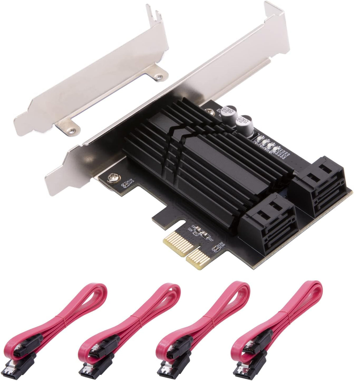 6 Port PCIe x4 SATA 3.0 Expansion Card with 6 SATA Cables R526
