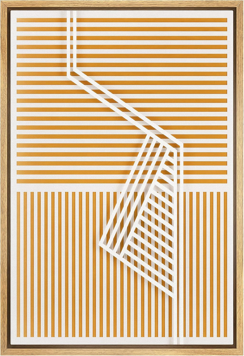 Framed Canvas Print Wall Art Textured White Blocks Abstract Shapes 16x24 X20745