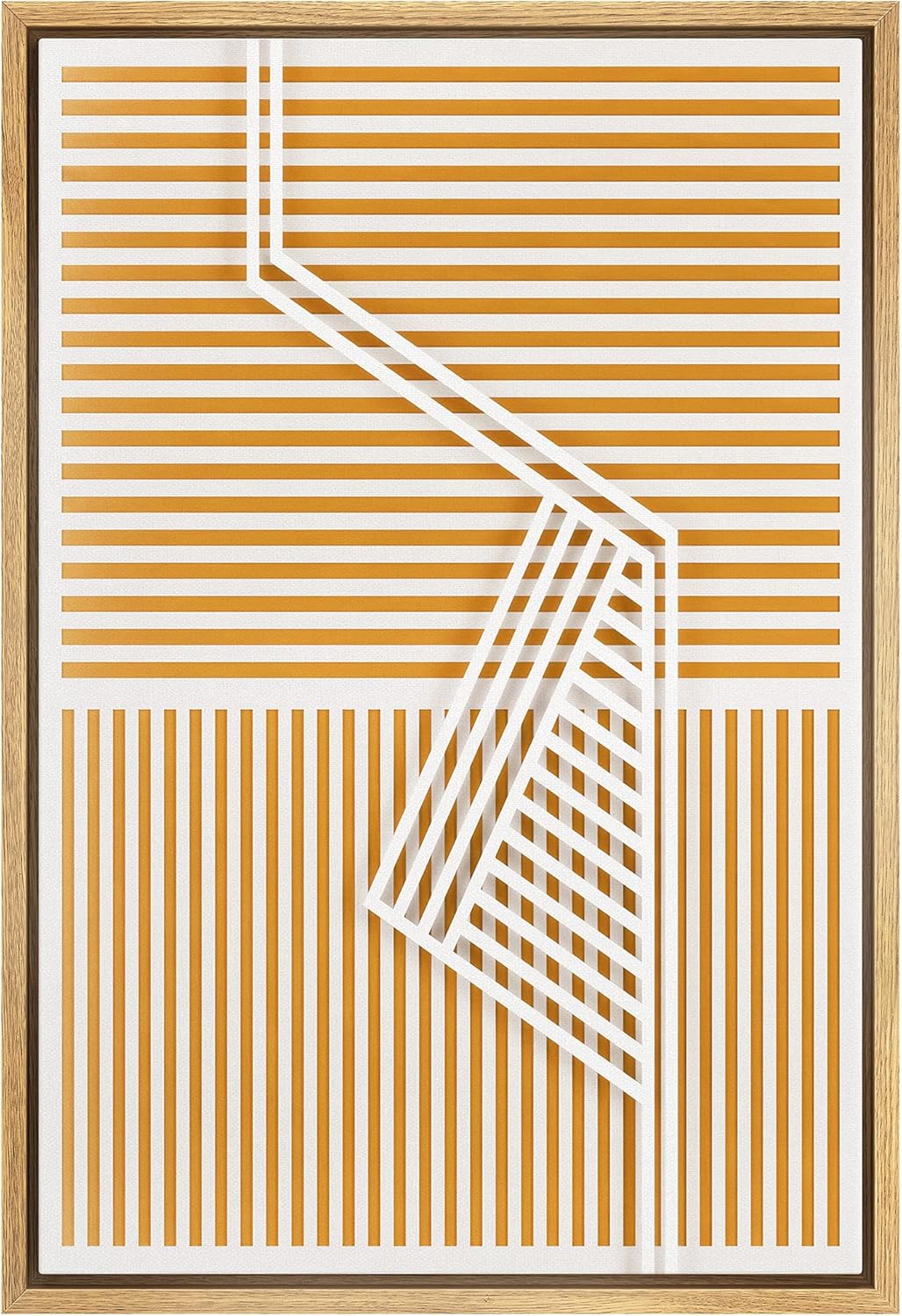 Framed Canvas Print Wall Art Textured White Blocks Abstract Shapes 16x24 X20745