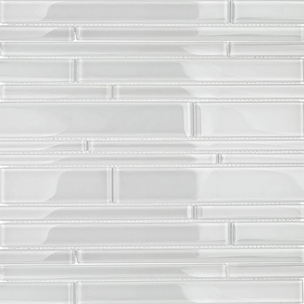 Spa Super White Tuscany Pattern Glass Tile O28071