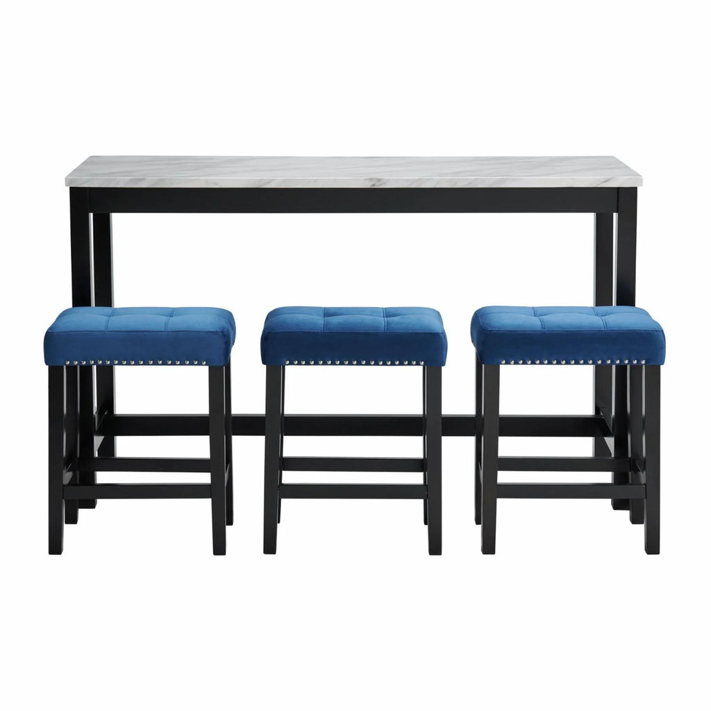White Marble Bar Table Set G71763