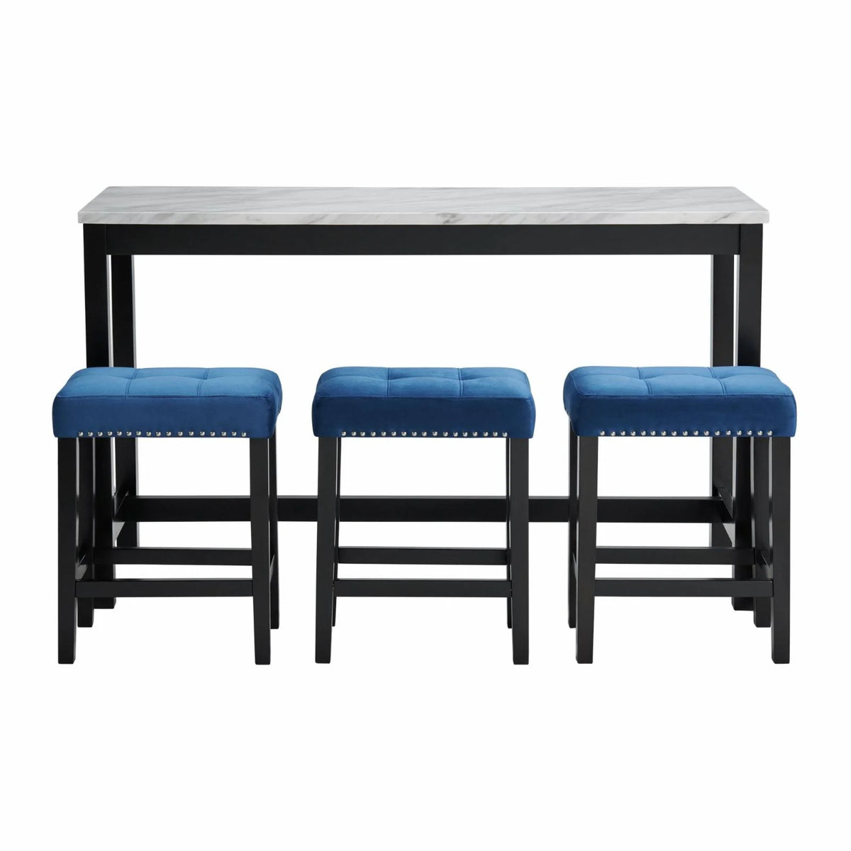 White Marble Bar Table Set G71763