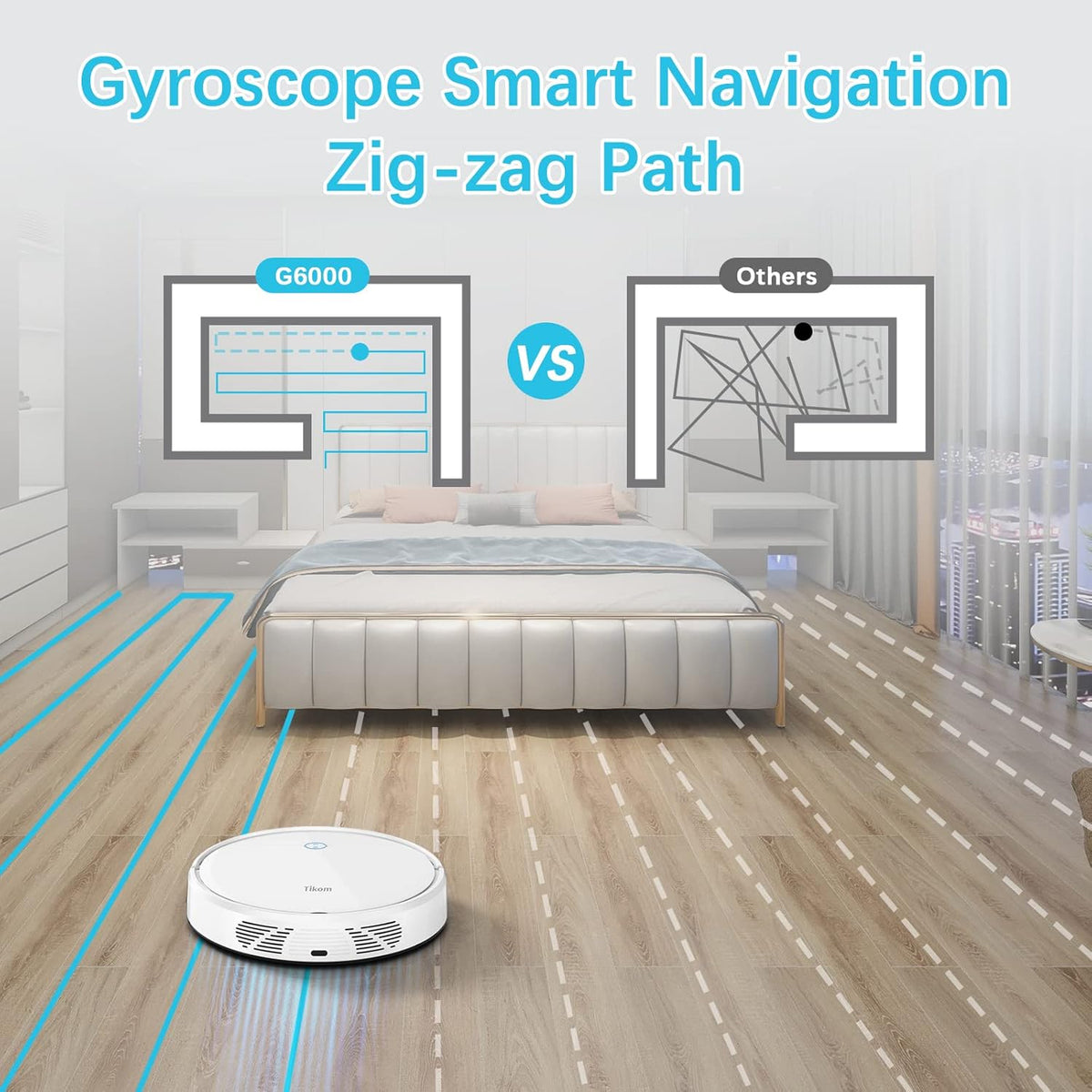 2200Pa Suction Self-Charging White Robot Vacuum Q220344