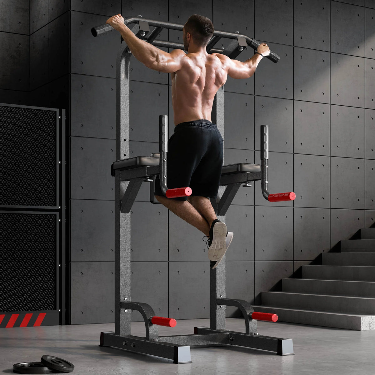Adjustable Height Pull Up Bar Dip Station I655331