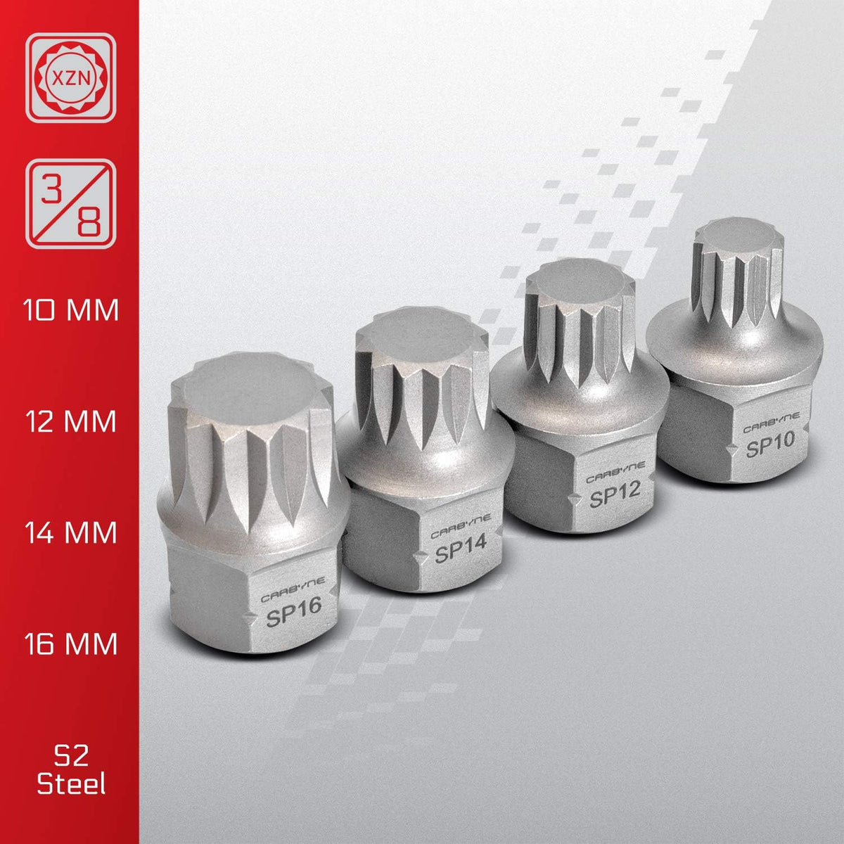 8 Piece 4mm to 16mm S2 Steel Socket Bit Set L890