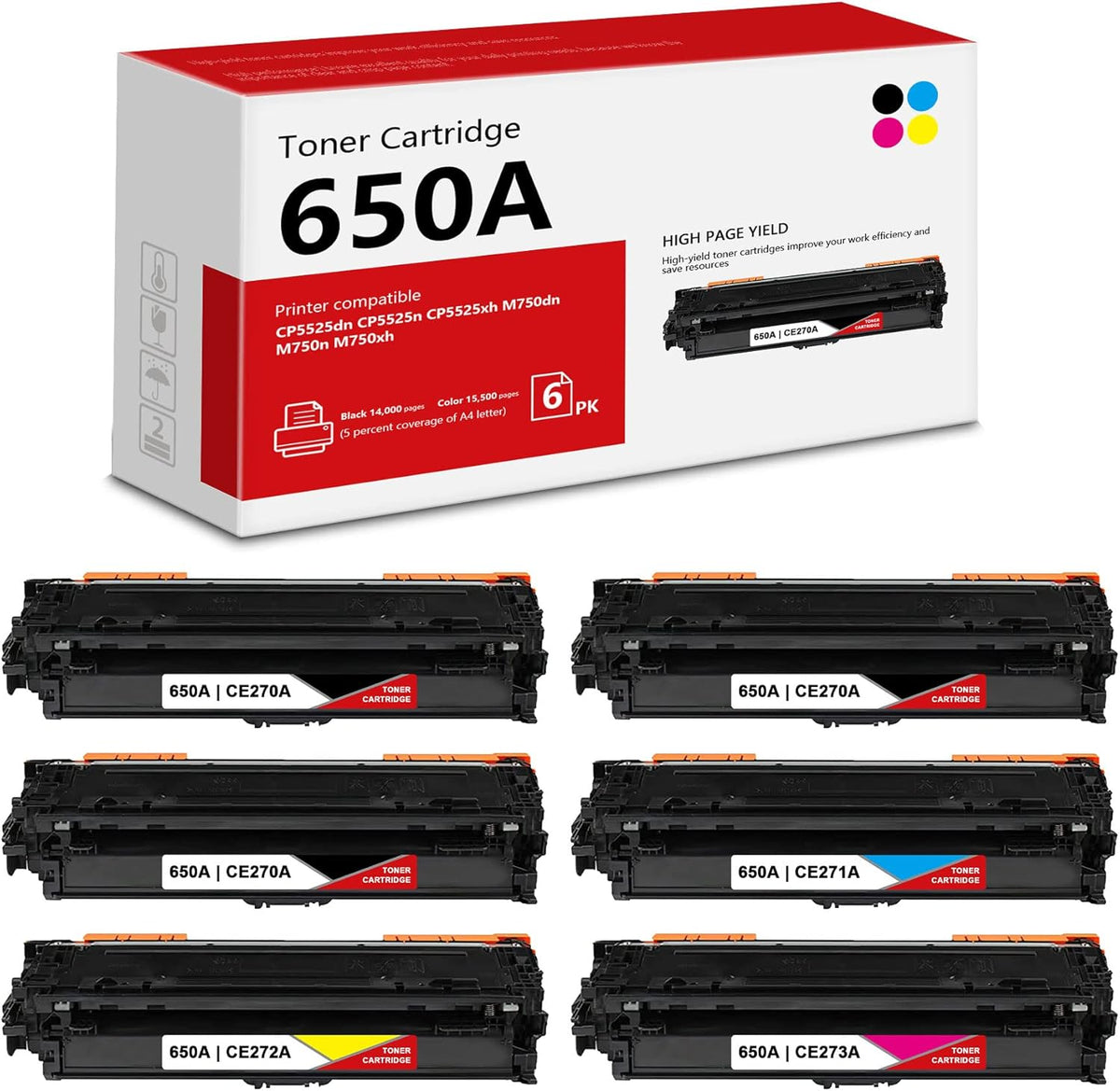 Compatible Remanufactured Toner Cartridge Replacement 6 Pack C7200