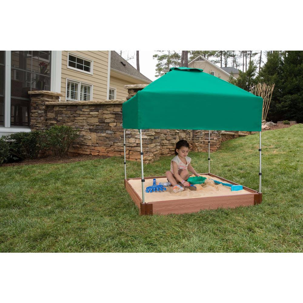 Composite Square Sandbox Kit with Telescoping Canopy P41401