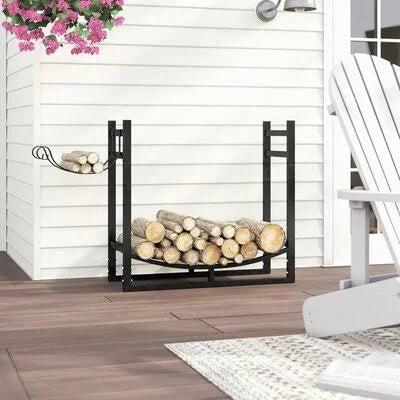 Firewood Log Rack with Kindling Holder D20534