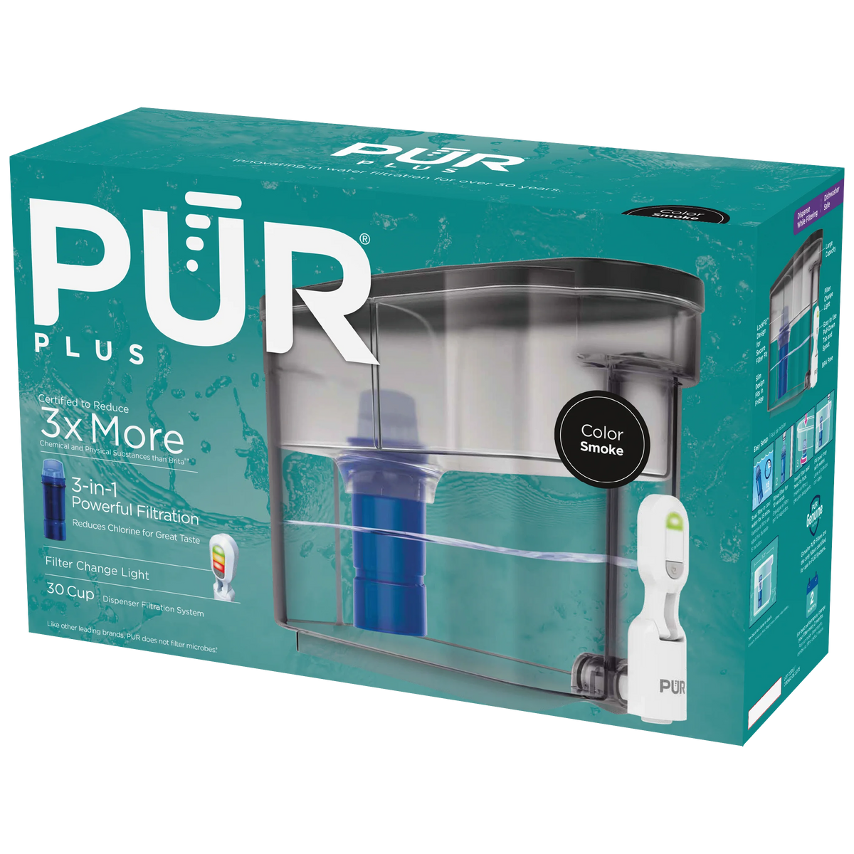 30-Cup Water Filter Dispenser System, Smoke G672191