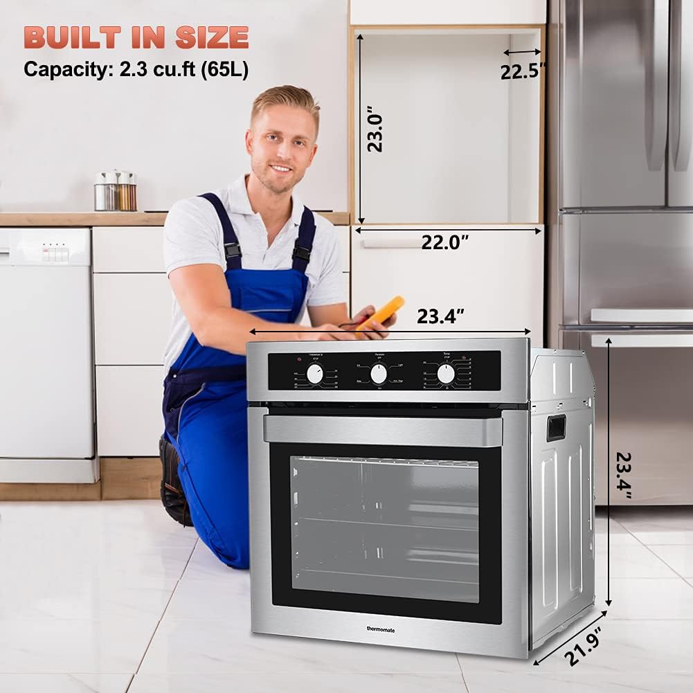 Single Wall Oven, 2.3 Cu.ft. Built-in Electric Wall Oven with Stainless Steel Finish P706
