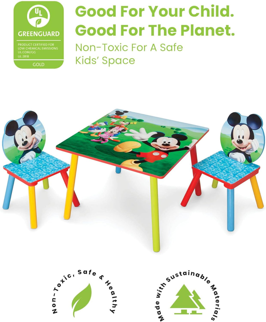 Kids Table and Chair Set with 2 Chairs and 6 Bin Toy Organizer P16860