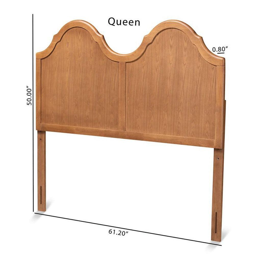 Ash Walnut Finished Wood King Size Arched Headboard B62637