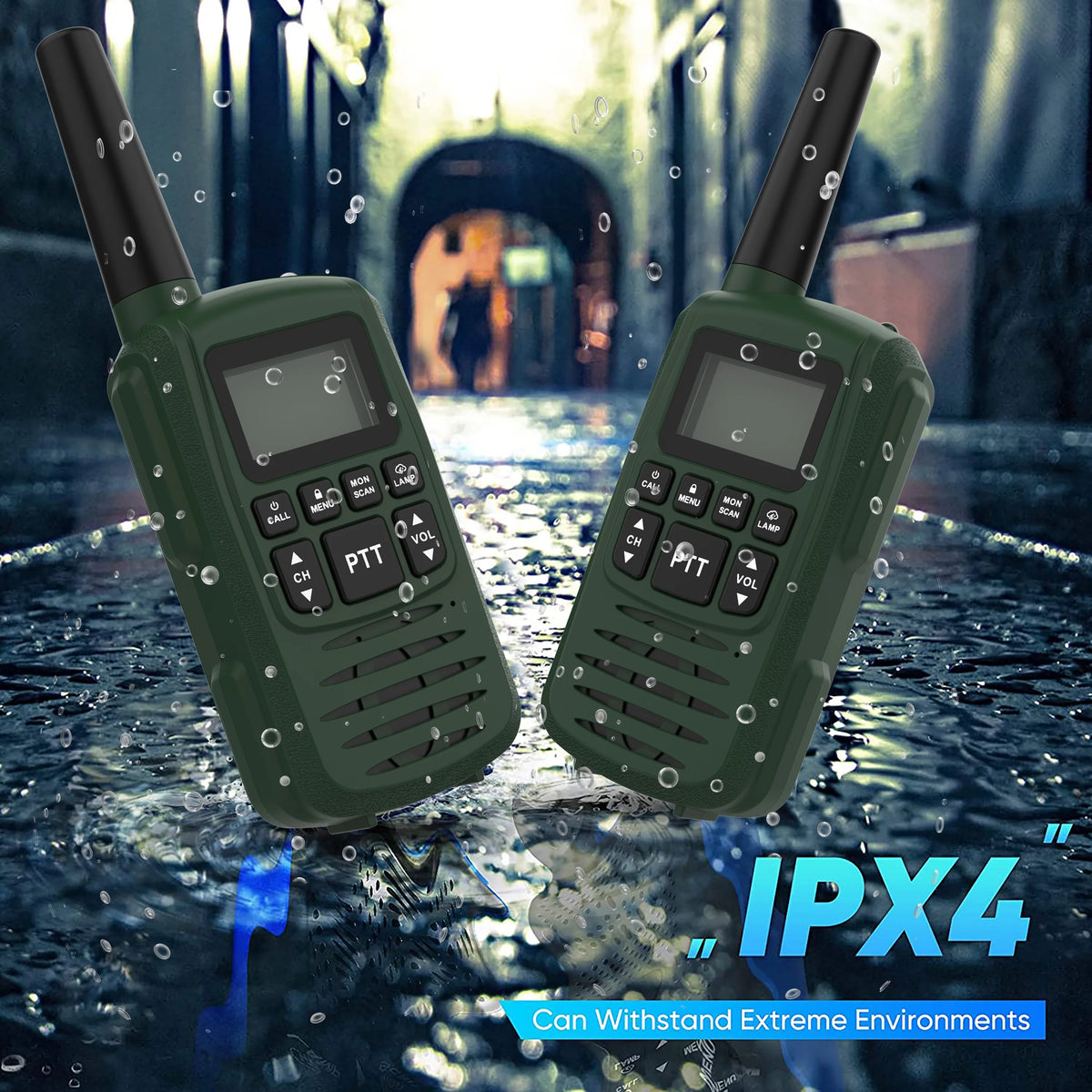 Green 22 Channel 2 Pack Walkie Talkie W32363