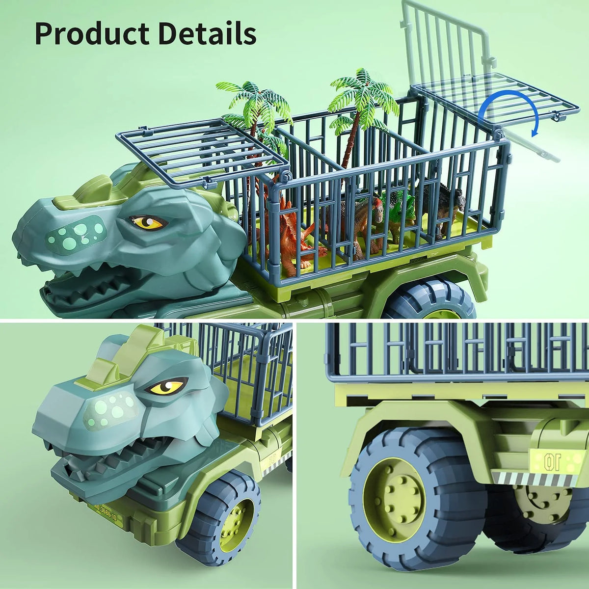 Dinosaur Transport Car Carrier Truck with 15 Dinosaurs P79374