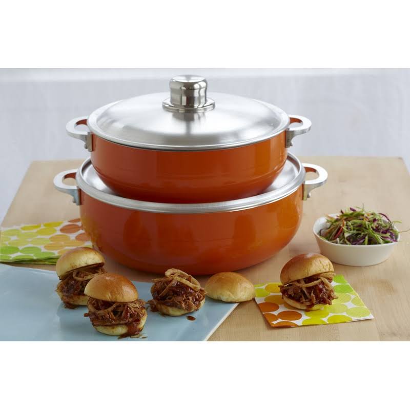 2-Piece Ceramic Nonstick Caldero Set Orange F57856