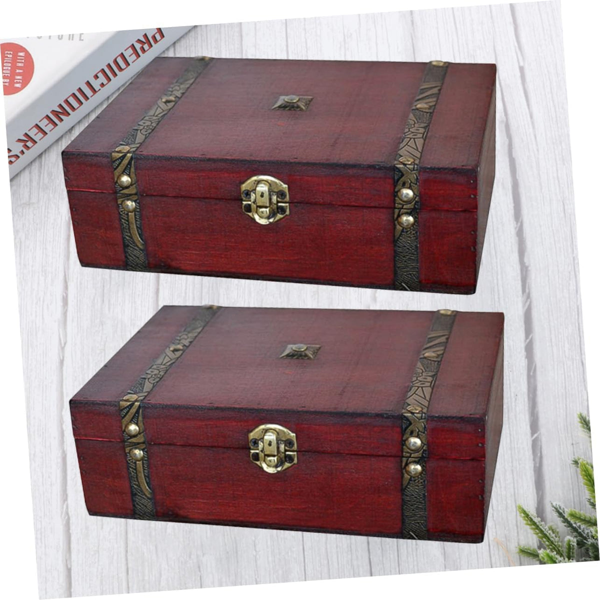 2pcs Wooden Storage Chest Box A2604