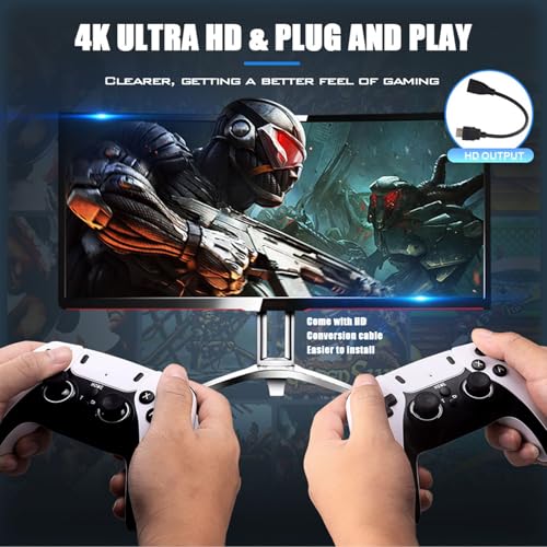 Retro Gaming Console with 20000+ Classic Games, 4K HDMI Output, Dual 2.4G Controllers, 64GB Storage M445204