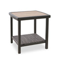 Square Metal Side Table with Wooden-like Top G6552