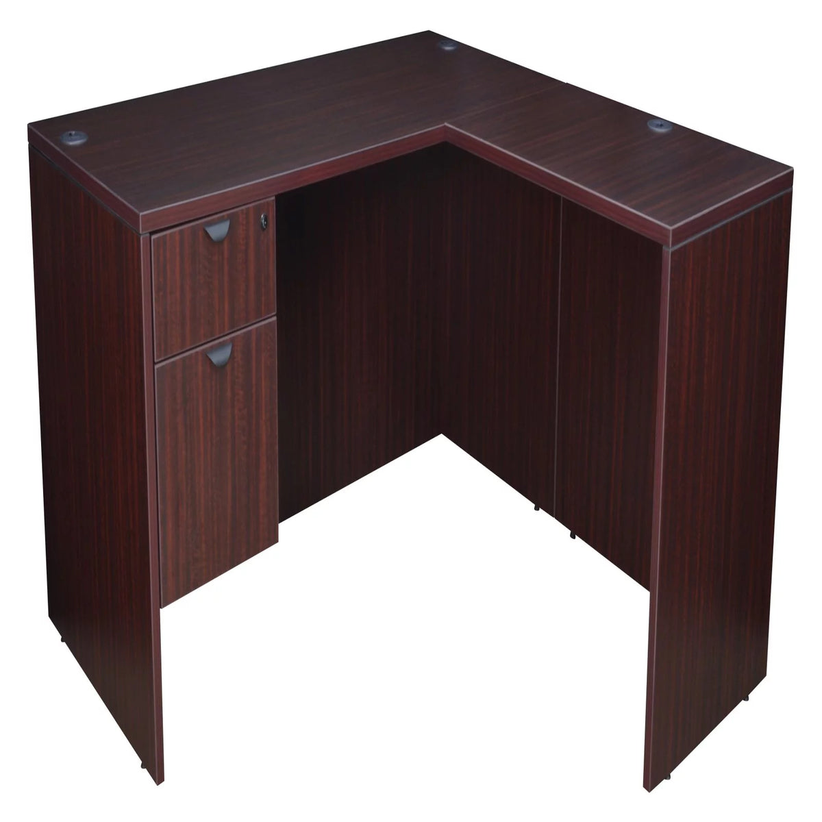 Mahogany Single Pedestal L-Desk with Return K343322