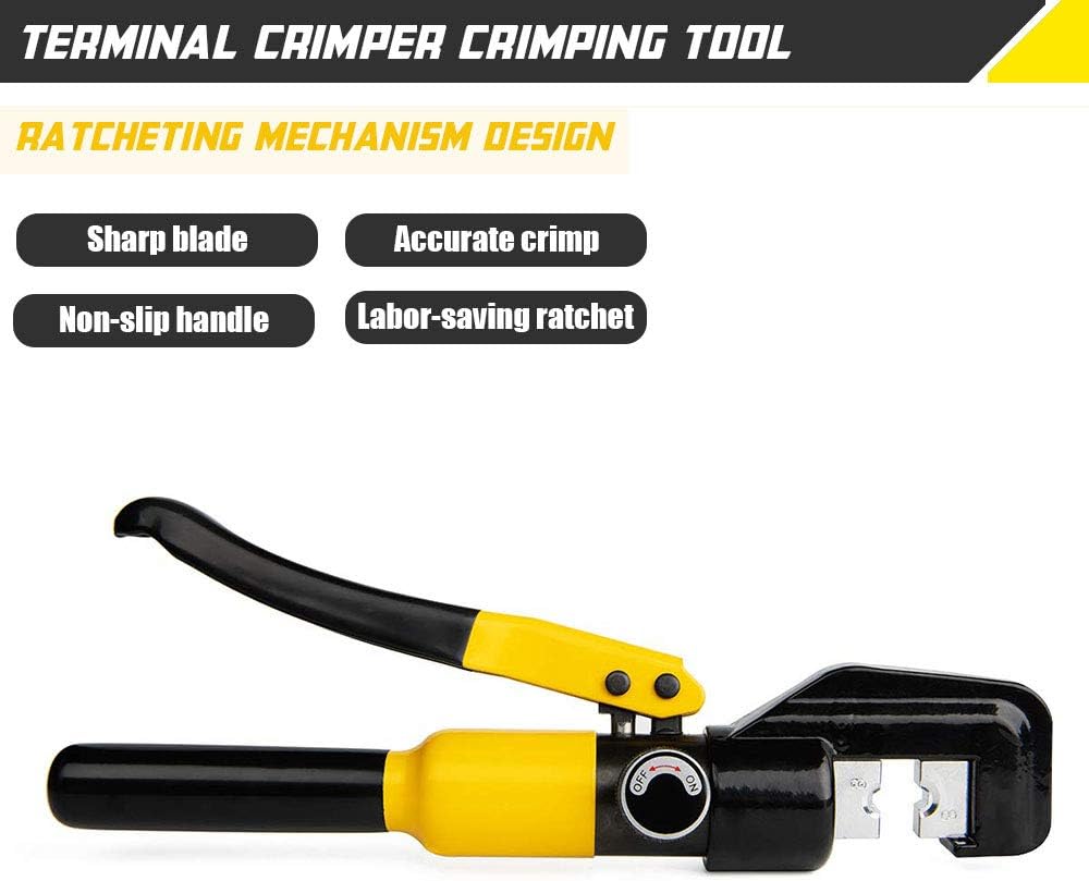 10 Ton Hydraulic Hand Crimper Tool Set with 9 Pairs of Dies C64000