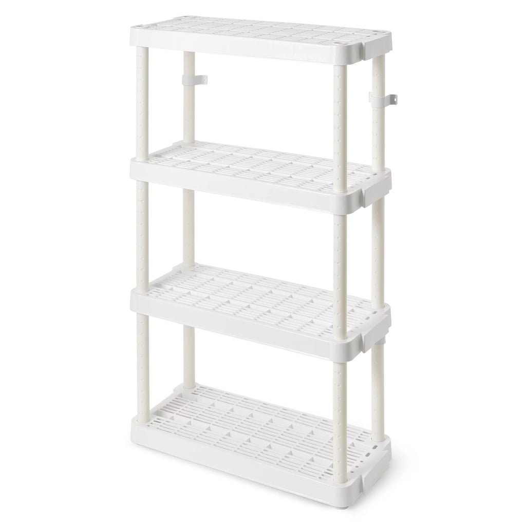 White 4 Shelf Adjustable Height Storage Unit (2 Pack) R681014