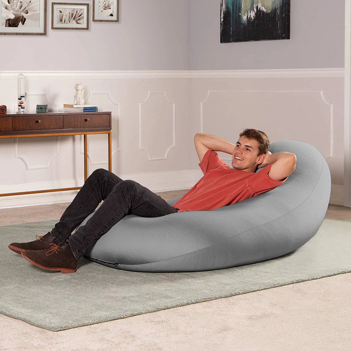 Silver Large Spandex Bean Bag Chair C13531