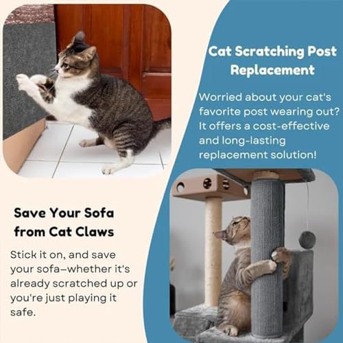 White Self-Adhesive Cat Scratching Mat, 23.62 * 39.37 in P488