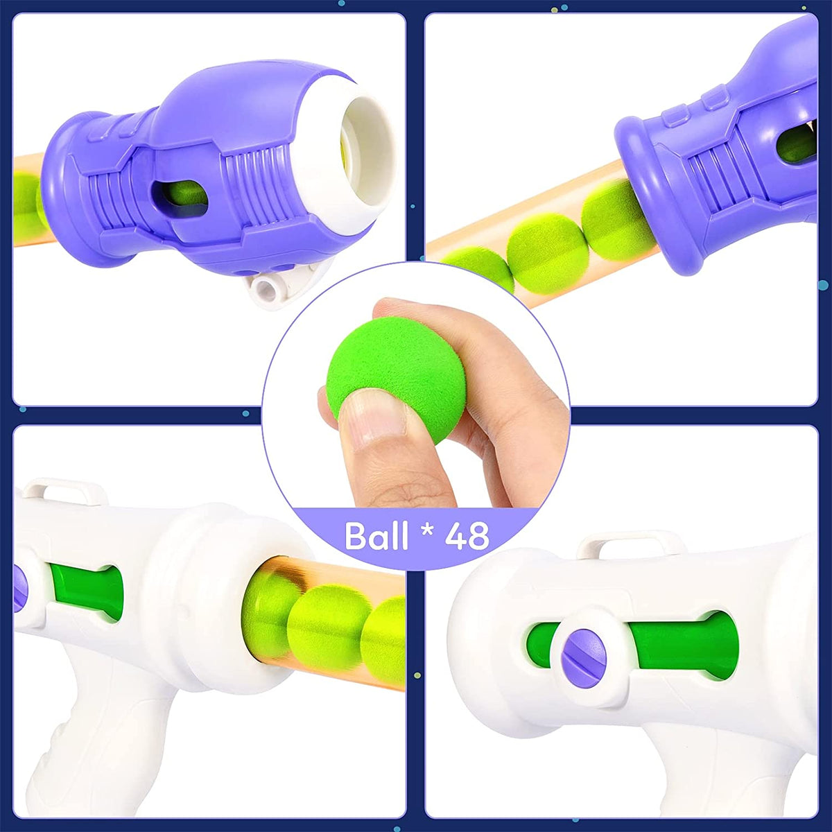 3 Packs Foam Ball Air Toy with Shooting Target, 48 Foam Balls E982684