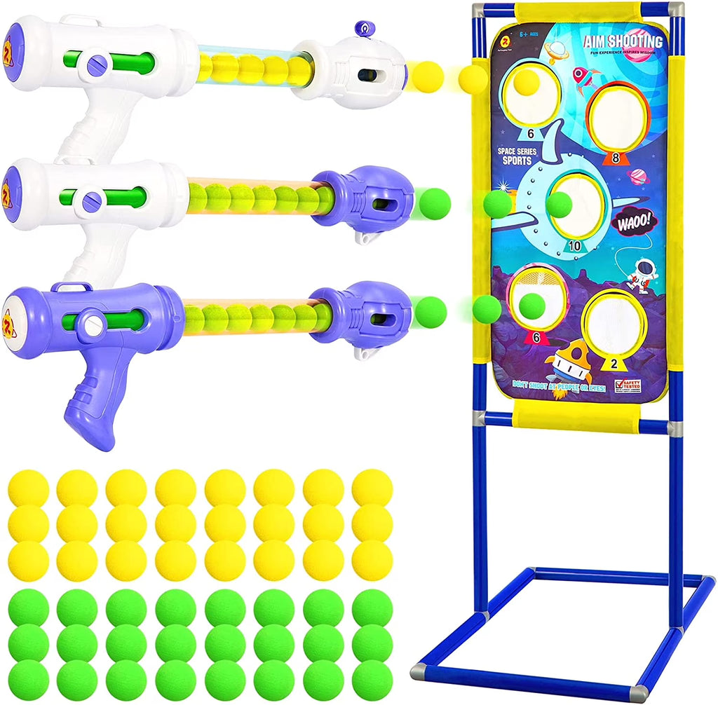 3 Packs Foam Ball Air Toy with Shooting Target, 48 Foam Balls E982684