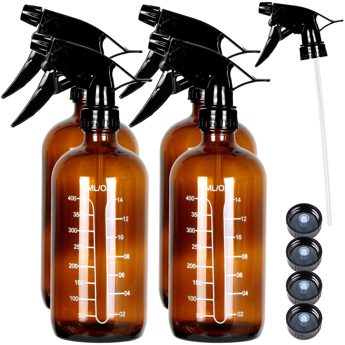 4 Pack Amber Glass Spray Bottles 16 Ounce X544